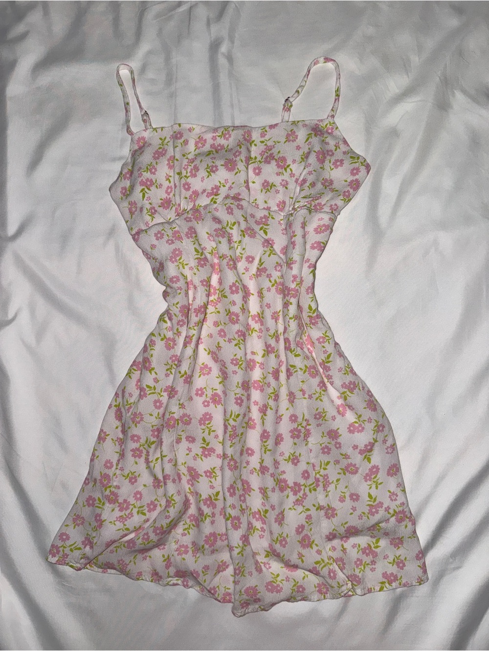 Elodie Pink Floral Spaghetti-Strap Mini Dress